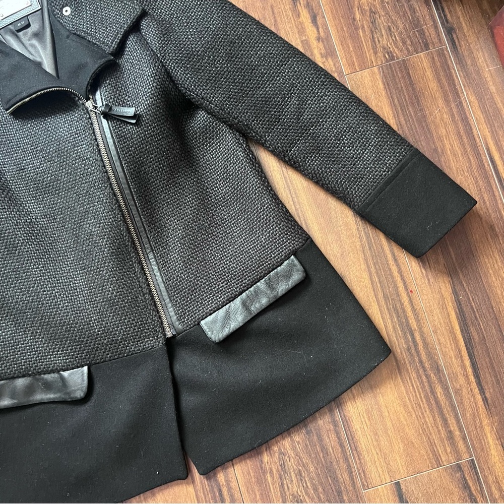 Mackage Luxury Wool and cashmere blend Asymmetrical Zip – Leather Trim – Size M - Picture 14 of 16